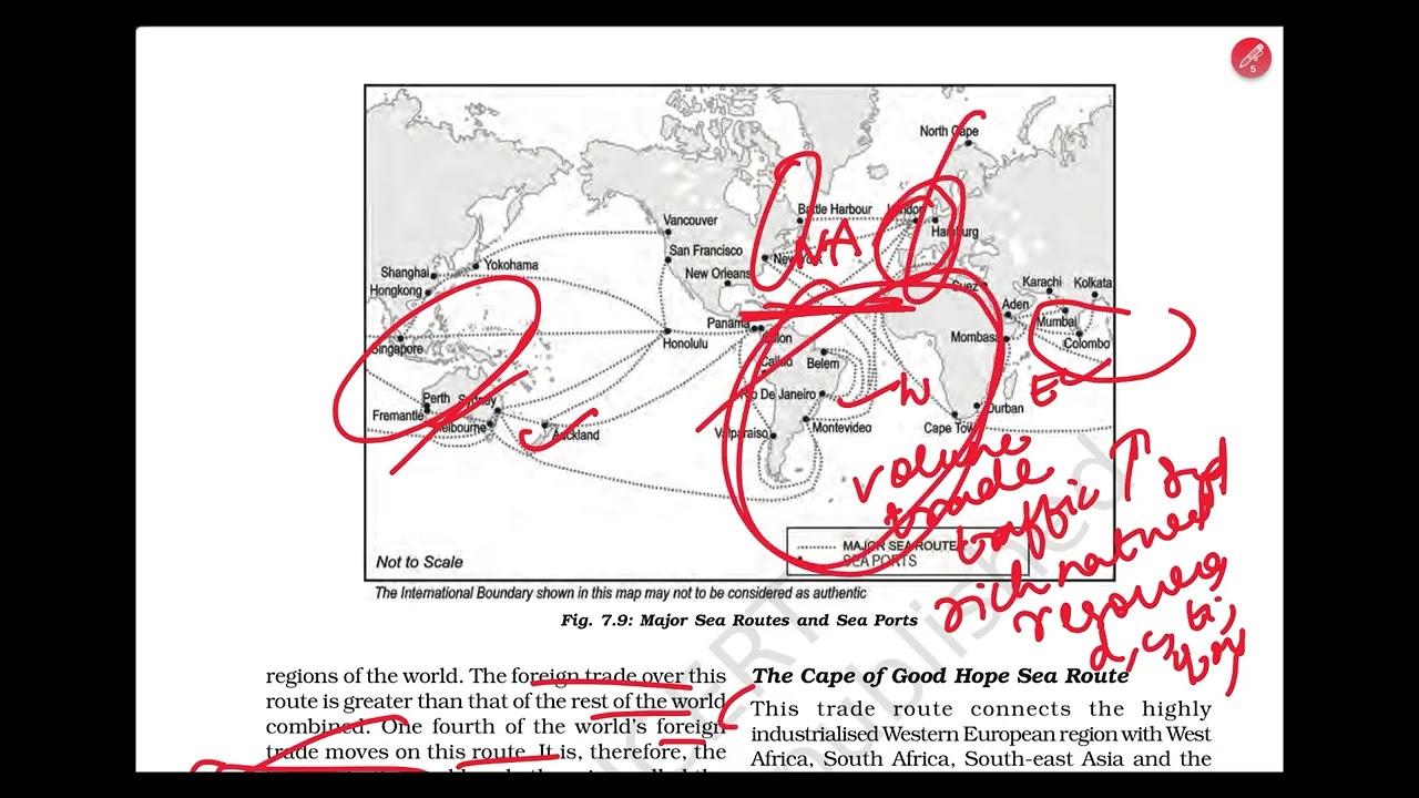 Important sea routes | Transport and Communication | Class 12 Geography  