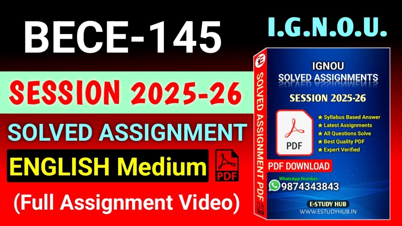BECE 145 Solved Assignment 2025-26 English, BECE 145 Solved Assignment 25-26, BECE-145 Assignment