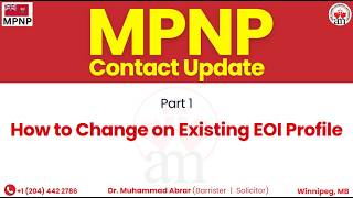 How to change existing EOI profile in MPNP