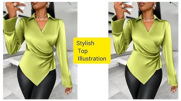 Stylish Wrap Top Illustration /Pattern Making Idea.