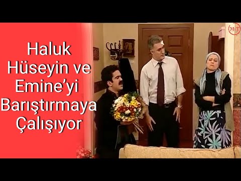 Haluk Hüseyin ve Emine'yi Barıştırmaya Çalışıyor(Çocuklar Duymasın 2.Sezon 31.Bölüm)