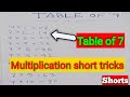 Table of 7 //Short Video// #shorts #multiplicationtrick