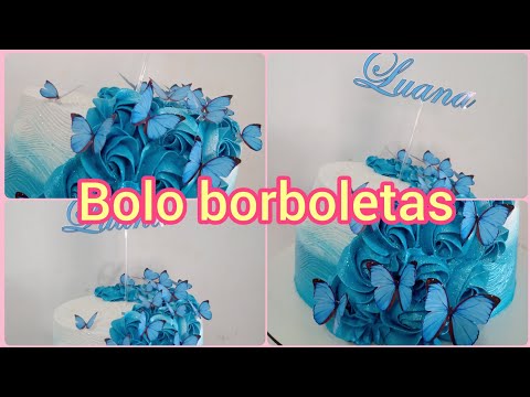 Bolo tema borboleta azul Para uma - delicias_da_josy10