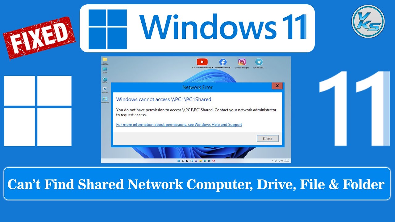 ✅ Can't Find Shared Network Computer, Drive, File And Folder in Windows 11