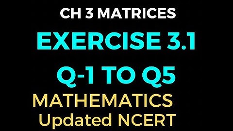 Chapter 1 Matrices Exercise 3.1(Q6 to Q10) Class 12th Mathematics NCERT#numbersystem#chapter1#12th