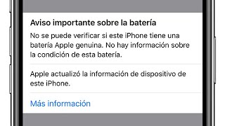 No se puede verificar si este iPhone tiene una batería Apple genuina