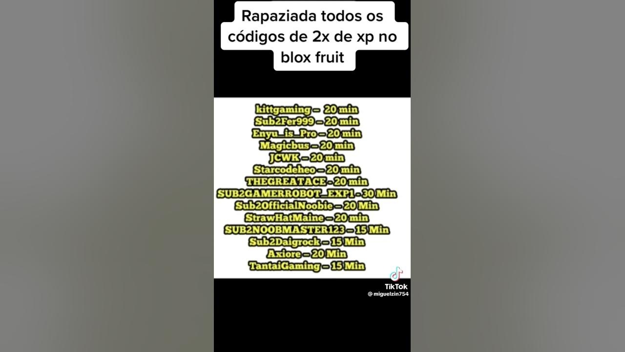 código do blox fruits para 2x xp｜Pesquisa do TikTok