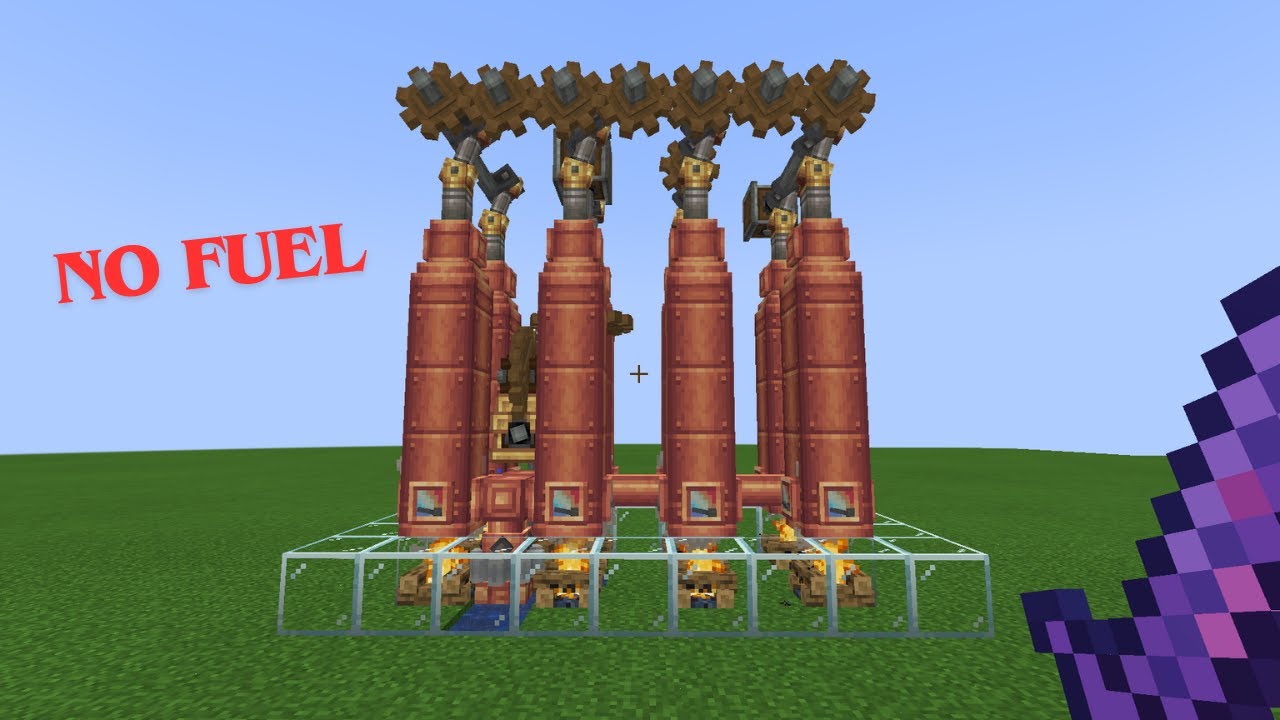 No Fuel Steam Engine - 15.000 SU - Minecraft Create Mod - YouTube