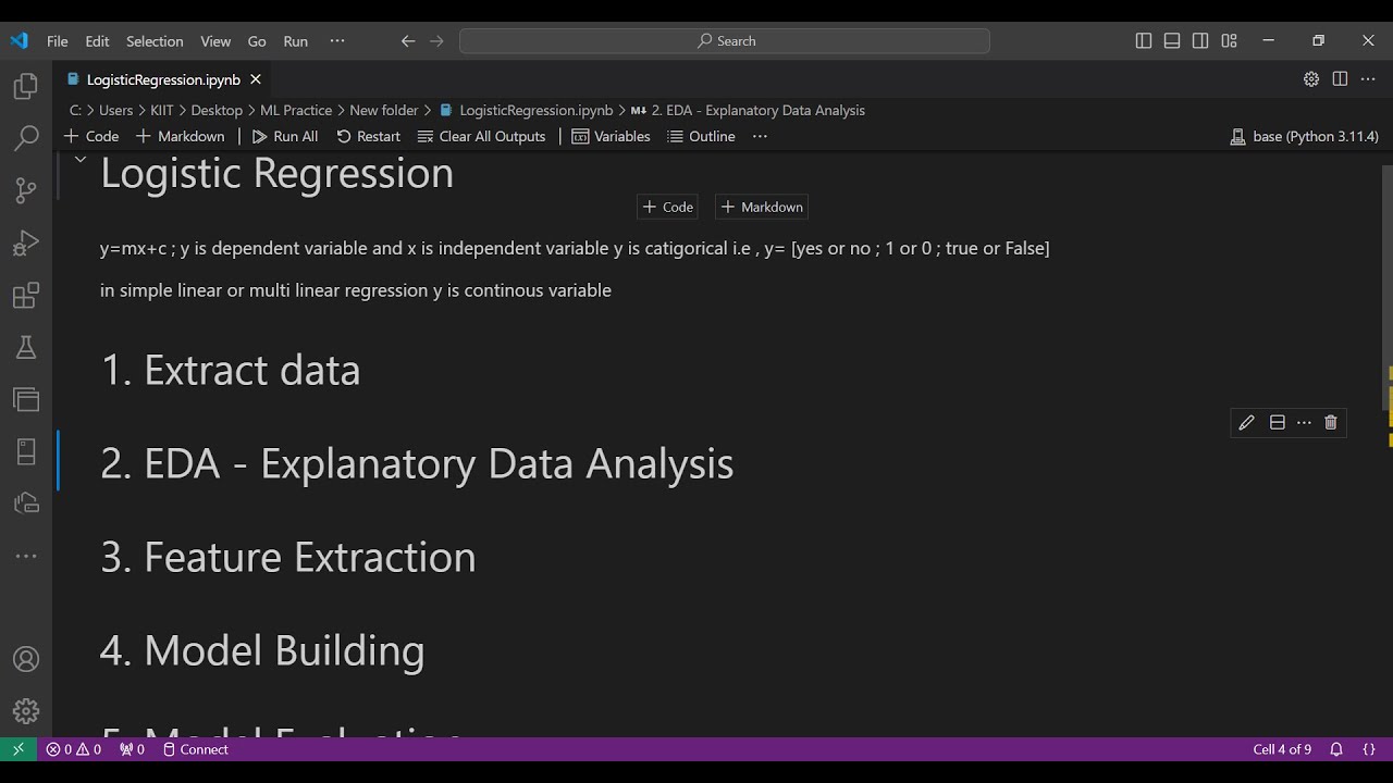 Logistic Regression model - Build, Train, Test & Visualize results # ...