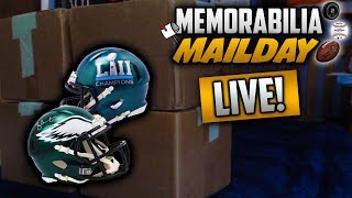 🔴 Memorabilia Mailday LIVE! Opening FOUR Signed Eagles Super Bowl Mini Helmets!