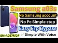 a03s frp  Bypass Android 12 | Galaxy SM-A037F | a03 frp bypass simple Android 12