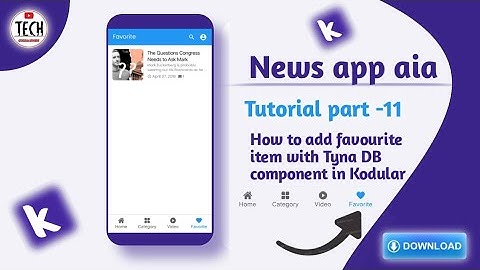 How to add favourite item list in Kodular | News app aia #kodular #developer