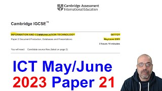 2023 June Paper 21, Cambridge 0417 ICT [IGCSE]