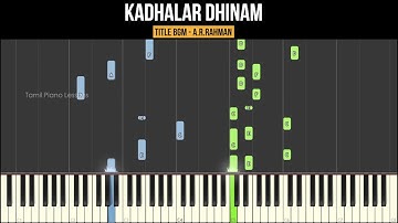 Piano Tutorial - Kadhalar Dhinam  TitleBGM (original version) A.R.Rahman - Synthesia video