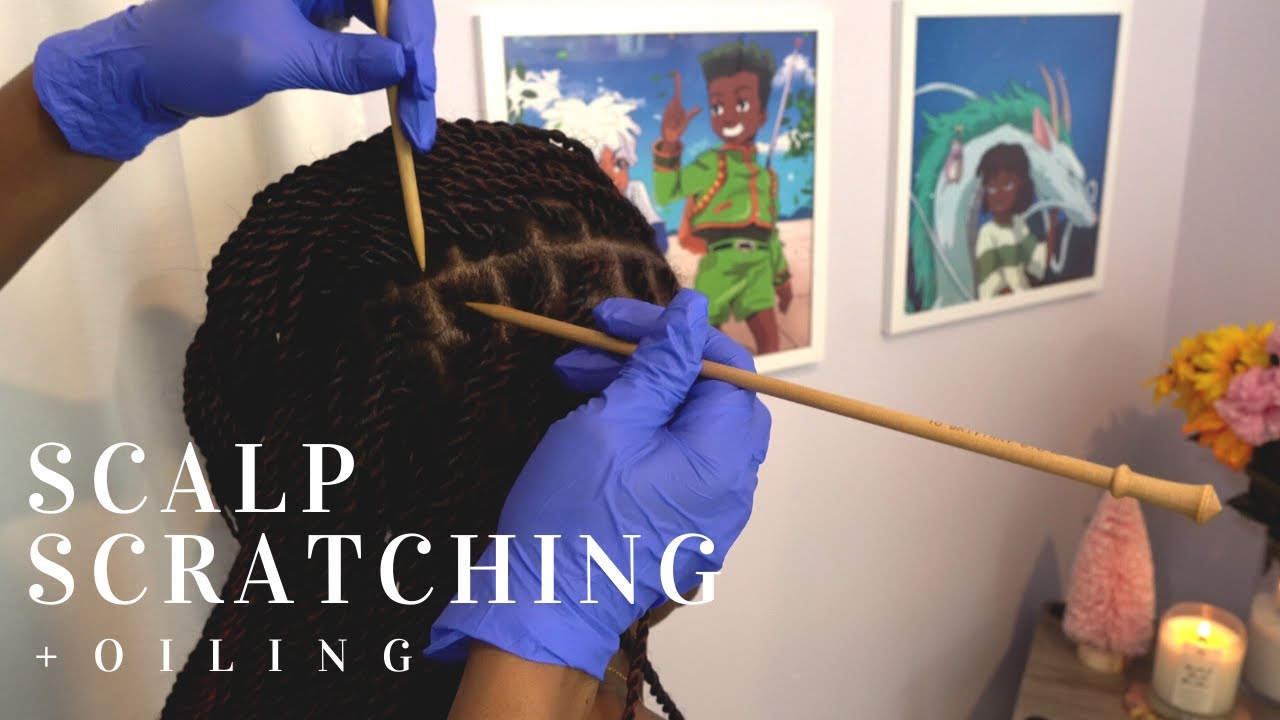 [ASMR] Real Person Scalp Scratching | Scalp Oiling on my Mom | Head Massage w/ Gloves