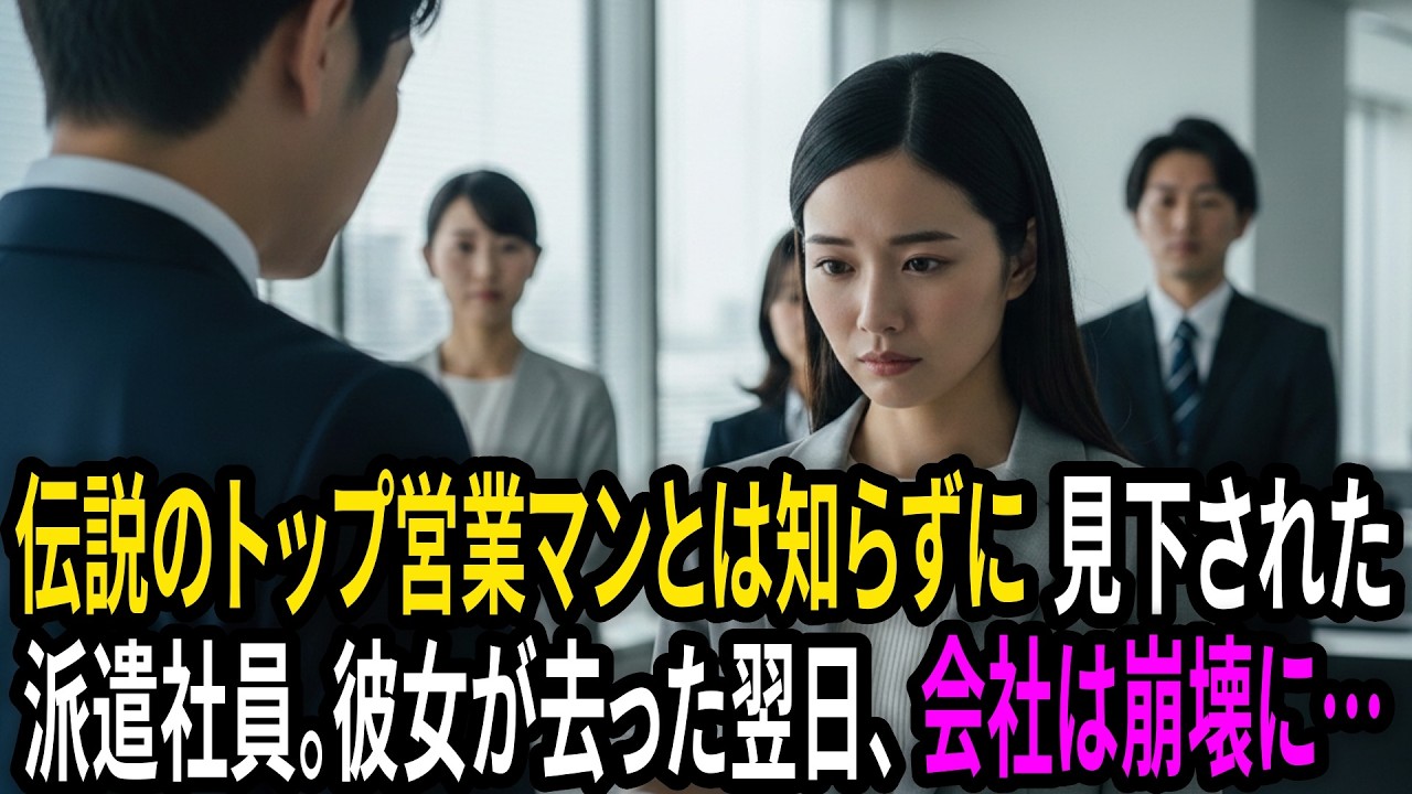 伝説のトップ営業マンとは知らずにバカにされた派遣社員がクビに。翌日、会社が崩壊危機に…