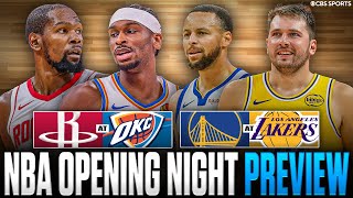 2025-26 NBA Opening Night Preview: Rockets vs Thunder, Warriors vs Lakers