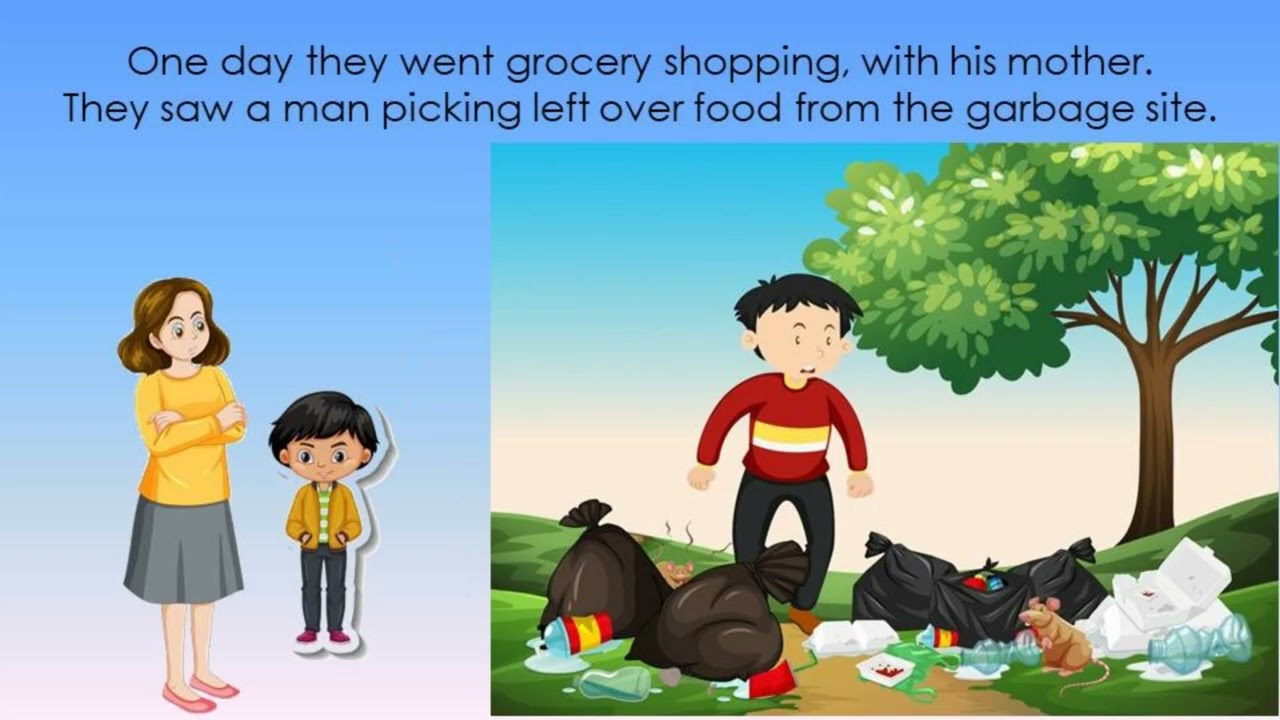 A Short Moral Story For Kids// Never Waste Food//English Story.