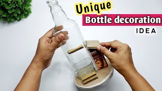 A very unique Bottle decoration idea | bottle art | waste materials craft ideas | PC Crafts Planet