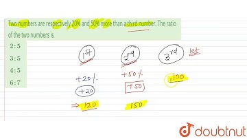 Two numbers are respectively 20% and 50% more than a third number. The ratio of the two numbers ...