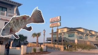 Fishing the Johnnie Mercers Fishing Pier (Shark, Black sea bass, croaker, pinfish)