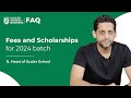 Fees and scholarships for 2024 batch  scaler school of business