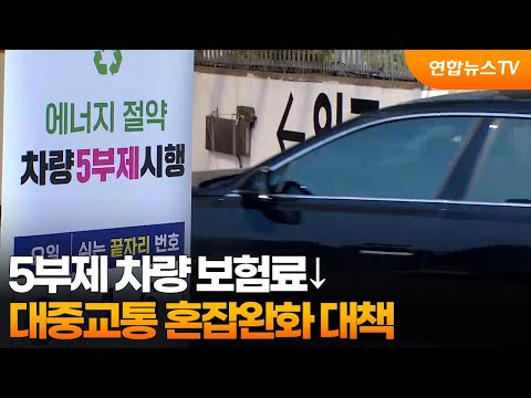 당정청 "5부제 차량 보험료↓…대중교통 혼잡완화 대책" / 연합뉴스TV (YonhapnewsTV)