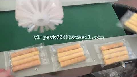 Egg roll flow wrapper machine,Egg roll flow packaging machine,Mutli stick pet food flow packaging