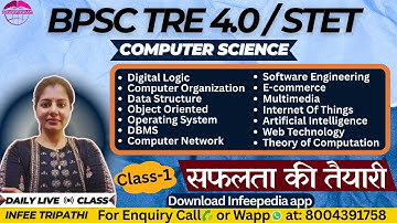 Important MCQ for STET and TRE4.0 | BPSC TRE4.0/STET/LT GRADE Computer Science by Infee ma