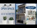 Desain Rumah Open Space 3,5 x 10,5 Kamar di Setiap Balkon | Tiny House 3.5 x 10.5 | Casa 3.5 x 10.5