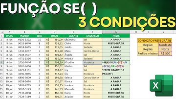 Função SE com 3 condições diferentes no Excel | Função SE, Função E, Função OU