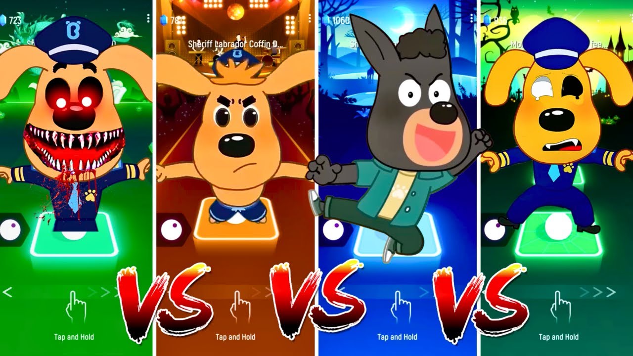 Sheriff Labrador Team 🐾🆚️ Sheriff Labrador Exe Team 👮‍♂️💥 Who Is the Best? 🎯  #tileshop #coffindance
