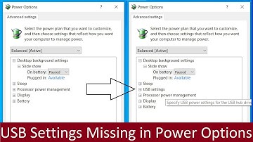 USB Settings Missing from Advanced Power Settings under Power Options in Windows 10 & 11 (FIX)