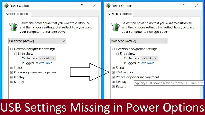 USB Settings Missing from Advanced Power Settings under Power Options in Windows 10 & 11 (FIX)