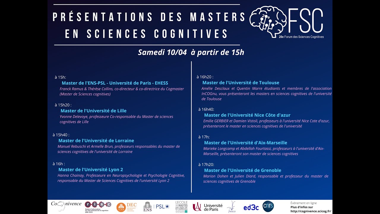FSC2021 - Présentation des formations en sciences cognitives