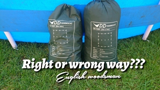 How to pack away your DD hammocks 3X3 =4x4 tarp