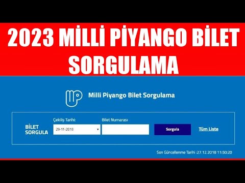 2023 MİLLİ PİYANGO BİLET SORGULAMA