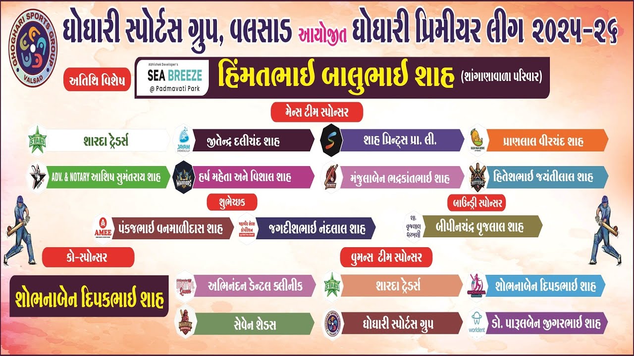 દિવસ-૧ ॥ ઘોઘારી પ્રિમીયર લીગ ॥ ૨૦૨૫-૨૬