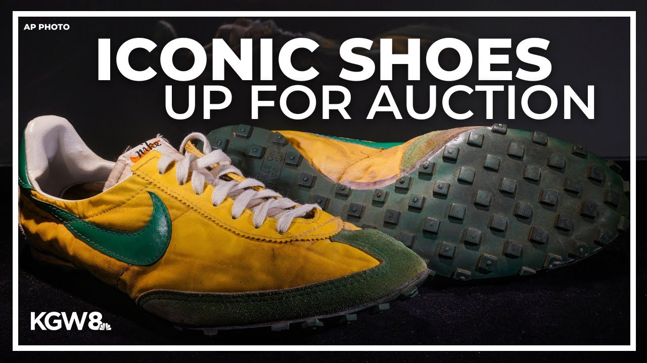 Iconic Nike waffle shoes worn by legendary runner Prefontaine for auction - YouTube