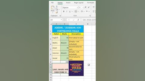 Quick & Easy Summing of Non-Contiguous Values#addition#summing #spreadsheettips#easy #quicktips