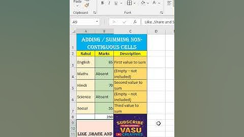 Quick & Easy Summing of Non-Contiguous Values#addition#summing #spreadsheettips#easy #quicktips