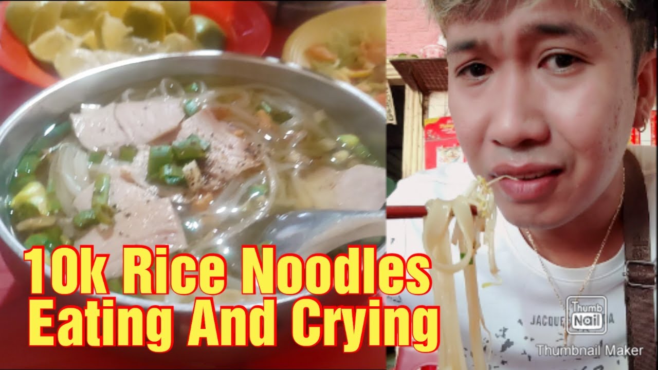 10k Rice Noodles Eating While Crying #food - YouTube