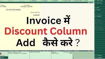 Separate Discount Column in Invoices in Tally.ERP9 #tally #tallyerp9