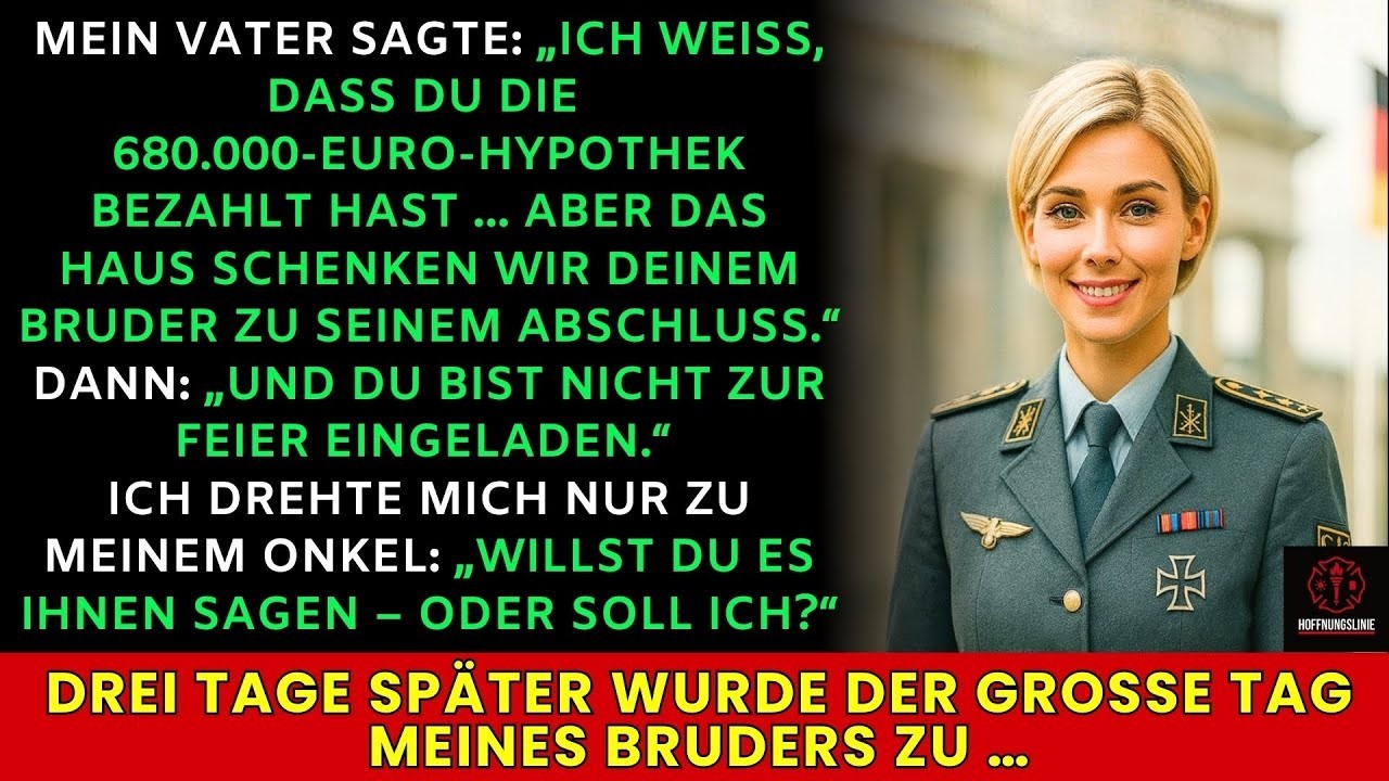 Mein Vater sagte: „Ich weiß, dass du die 680.000-€-Hypothek abbezahlt hast… aber wir…“