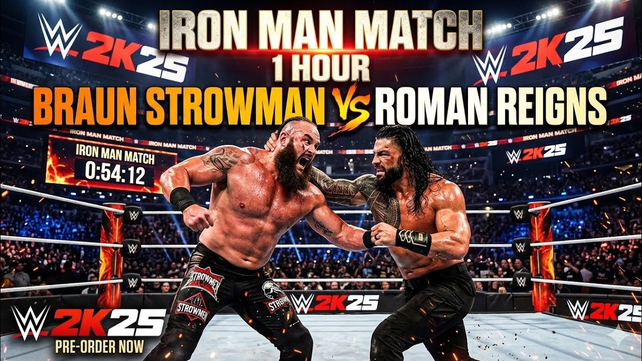 Wwe 2k25 Braun Strowman Vs Roman Reigns  Match 