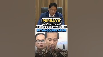 PURBAYA TOLAK UTANG KERETA CEPAT WHOOSH DITANGGUNG APBN #purbaya #purbayayudhisadewa #prabowo