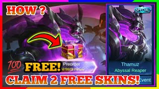 2 FREE SKINS!! HOW TO GET THAMUZ SPECIAL SKIN ABYSSAL REAPER IN MOBILE LEGENDS - MLBB screenshot 4