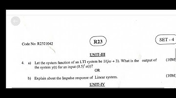 jntuk r23 - 2nd btech - 1st semester - set4- Signals and systems - ECE branch only