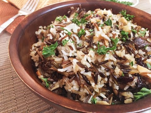 baked wild rice with almonds