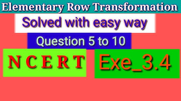 Class 12 maths NCERT chapter 3 Solution of exercise 3.4 (part 2) Elementary Row Transformation